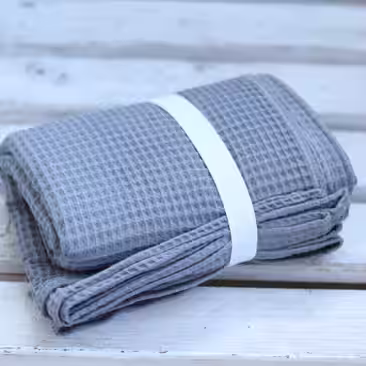 Gray Waffle Cotton Towel