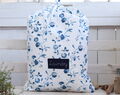 Personalisierter Wäschekorb, Baumwoll Blumen Wäscheorganisator, Blaue Und Weiße Kindergartentasche Für Schmutzige
