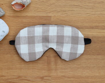 Adjustable sleeping eye mask, beige linen travel gifts, Eye cover for Travel