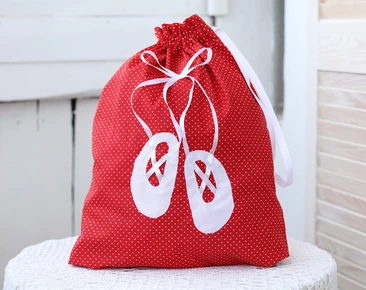 Sac à chaussures cadeau de ballet ou pochette à cordon de danse pour les filles