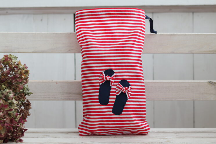 Red Stripes Apavu Somas Organizatore, Cute Travel Shoe Bag, Oriģināla Dāvana Viņai