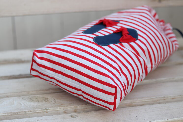 Shoe Bag Organizer And Cute Gift For Her Made Of Red Stripes Travel Shoe Bag