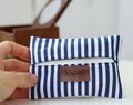 Personalisierter Taschentuchhalter, Blaue Träger, Reise Taschentuchtasche, Elegante Geschenkidee Zum 50. Geburtstag Für