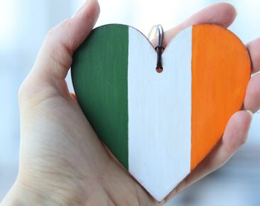 Vlag van Ierland, met de hand geschilderd kerstornament, gepersonaliseerd Iers bagagelabel, patriottische auto