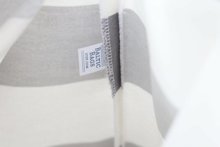 Personalisierter Wäschekorb, Grau Gestreifter Wäscheorganisator Aus Baumwolle Für Schmutzige Kleidung