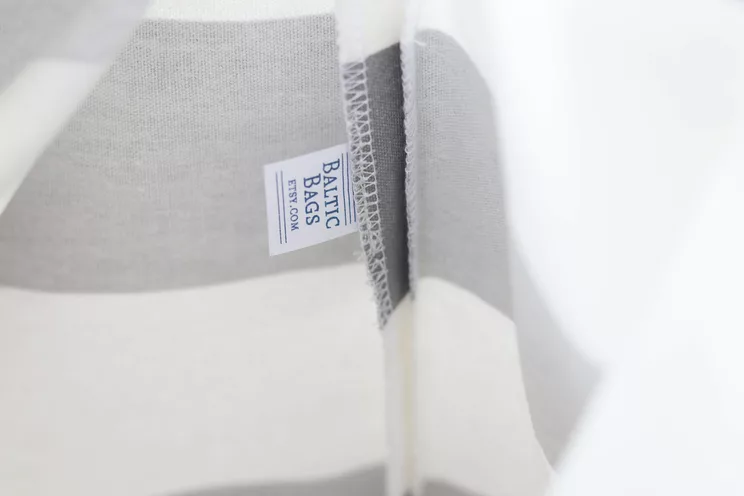 Gepersonaliseerde Wasmand, Wasmand Met Grijze Strepen Van Katoen Voor Vuile Kleren