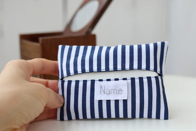 Personalized Tissue Holder, Blue Straps Travel Tissue Case Pocket, Elegant 50th Birthday Idea Gifts For Him
