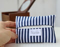 Personalisierter Taschentuchhalter, Blaue Träger, Reise Taschentuchtasche, Elegante Geschenkidee Zum 50. Geburtstag Für