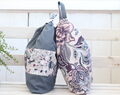 Travel Lingerie Bag With Name, Cotton Dirty Clean Clothes Bag, Paisley Pattern Travel Accessories, Oriental Flower,
