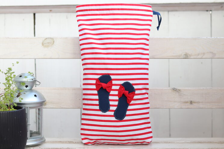 Schoenentasorganizer En Leuk Cadeau Voor Haar Gemaakt Van Red Stripes Reisschoenentas