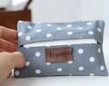 Personalized Travel Tissue Holder, Elegant Gray 50th Birthday Idea, Gifts For Mom, Tissue Pocket Holder