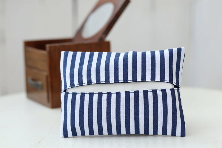 Personalized Tissue Holder, Blue Straps Travel Tissue Case Pocket, Elegant 50th Birthday Idea Gifts For Him