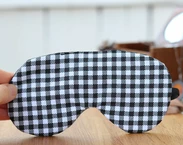 Regulowana maska na oczy do spania, upominki podróżne z bawełny w czarno-białą kratkę, Organic Eye Cover for Travel