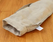 Linen Zero Waste Utensils Wrap, Beige Reusable Cutlery Holder for travel, Drawstring pouch for Picnic 