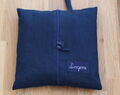 Navy Blue Linen Cosmetic Bag Personalized Travel Organizer Travel Lingerie Bag For Underwear