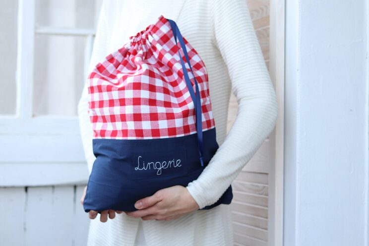 Travel Laundry Bag, Travel Accessories, Dirty Clothes Bag, Kids Travel Lingerie Bag, Checkered, Grating, Chequered