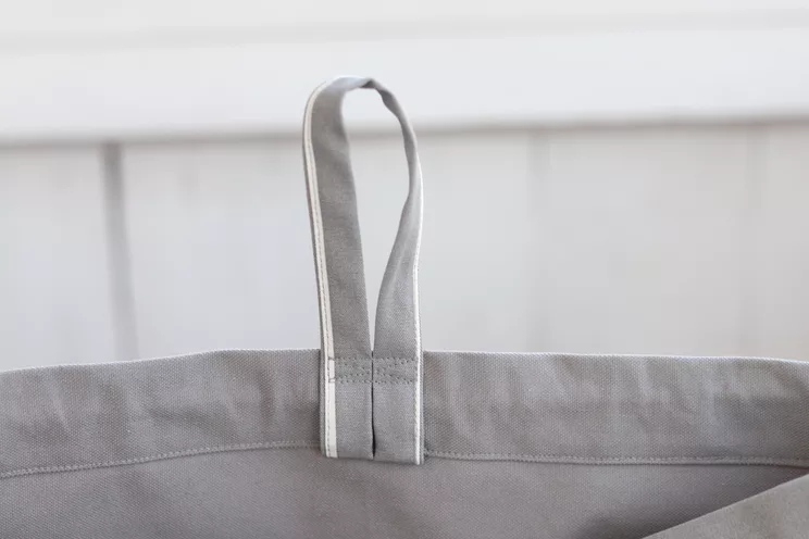 Personalized Laundry Hamper, Cotton Grey Stripes Laundry Organizer For Dirty Clothes, Nursery Storage