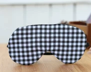 Adjustable sleeping eye mask, black and white checker cotton travel gifts, Organic Eye cover for Travel