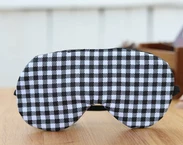 Regulowana maska na oczy do spania, upominki podróżne z bawełny w czarno-białą kratkę, Organic Eye Cover for Travel