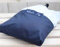 Travel Lingerie Bag With Name, Floral Fabric Dirty Clothes Bag, Kids Travel Accessories, Navy Blue Travel Laundry Bag,