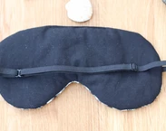 Verstellbare Schlafaugenmaske, schwarz-weiß karierte Reisegeschenke aus Baumwolle, organische Augenabdeckung für die Reise