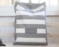 Personalized Laundry Hamper, Cotton Grey Stripes Laundry Organizer For Dirty Clothes, Nursery Storage