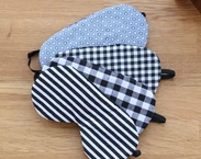 Regulowana maska na oczy do spania, upominki podróżne z bawełny w czarno-białą kratkę, Organic Eye Cover for Travel