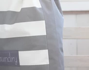 Personalized Laundry Hamper, Cotton grey stripes laundry organizer for dirty clothes, Nursery Storage