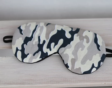 Adjustable sleeping eye mask camouflage cotton, Christmas gift, Organic Eye cover for Travel, Military camo fabric