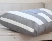 Personalized Laundry Hamper, Cotton grey stripes laundry organizer for dirty clothes, Nursery Storage