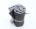 Travel Pet Blanket Personalized, Black White Check Dog Or Cat Roll Up Mat, Portable Bad Cover Outdoor Fabric, Medium
