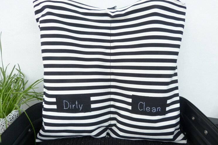 Black And White Underwear Travel Zippered Organizer Dirty Clean Packing Accessories