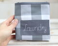 Travel Lingerie Bag With Name, Dirty Clothes Bag, Kids Travel Accessories, Travel Laundry Grating Bag, Grey Chequered