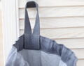 Hair Dryer Bag, Dark Gray Linen Blow Dryer Organizer, Elegant Hair Curler Storage, Hair Straightener Holder, Hair