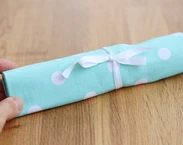 Reusable Cutlery Roll, Cotton Cutlery Wrap for travel, Zero Waste Utensils Holder for Picnic