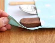 Reusable Cutlery Roll, Cotton Cutlery Wrap for travel, Zero Waste Utensils Holder for Picnic
