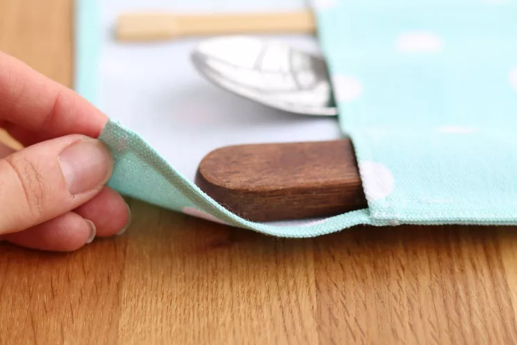 Reusable Cutlery Roll, Cotton Cutlery Wrap for travel, Zero Waste Utensils Holder for Picnic
