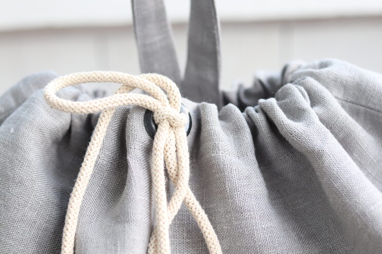 Travel Lingerie Bag, Travel Accessory, Gray Linen Dirty Clothes Bag, Linen Laundry Bag, Flax Fabric, Linen Underwear