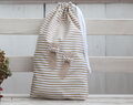 Shoe Bag Organizer Beige Stripes, Cute Travel Shoe Bag, Original Gift For Her