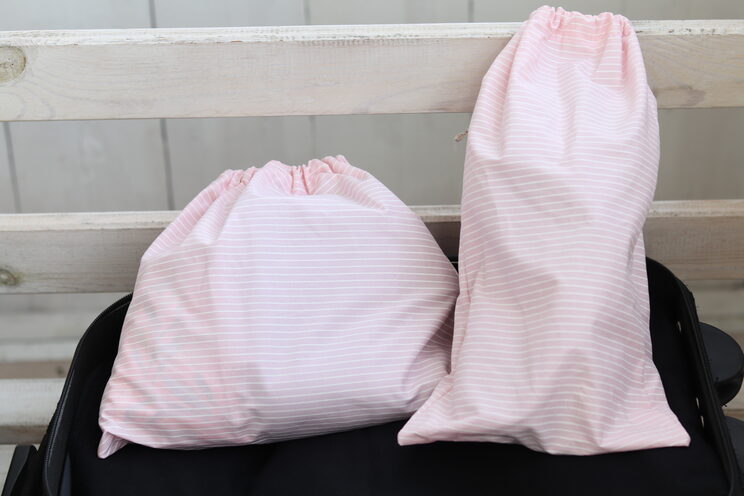 Sada 3 Ružových Roztomilých Cestovných Tašiek Pre Dievčatko Tašky Na Spodnú Bielizeň Ružové Pruhy Taška Na Topánky