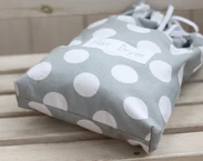 Hair dryer bag, polka dot blow dryer bag, thick cotton hair dryer organizer, hair accessories holder, personalized hair dryer bag