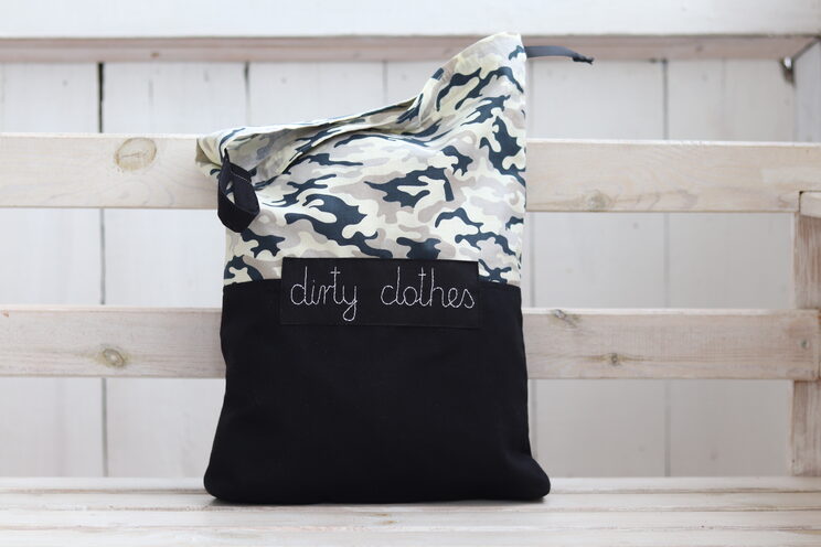 Dirty Clothes Bag With Name, Military Camo Pattern Travel Lingerie Bag, Travel Accessories For Him, Travel Laundry Bag