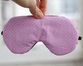 Rosa Verstellbare Schlafaugenmaske, Bio Augenabdeckung Für Reisen, Reisegeschenke Aus Baumwolle Mit Punkten