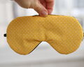 Gelbe Verstellbare Schlafaugenmaske, Bio Augenabdeckung Für Reisen, Reisegeschenke Aus Baumwolle Mit Gelben Punkten