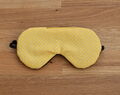 Yellow Adjustable Sleeping Eye Mask, Organic Eye Cover For Travel, Yellow Dots Cotton Travel Gifts