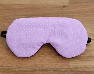 Pink Adjustable sleeping eye mask,  Organic Eye cover for Travel, dots cotton travel gifts