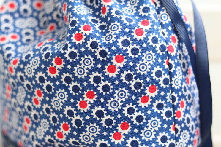 Purvinų Drabužių Krepšys Iš Mėlynos Spalvos Retro Gėlių Medvilnės Kelioninis Apatinio Trikotažo Krepšys Su Pavadinimu