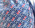 Purvinų Drabužių Krepšys Iš Mėlynos Spalvos Retro Gėlių Medvilnės Kelioninis Apatinio Trikotažo Krepšys Su Pavadinimu