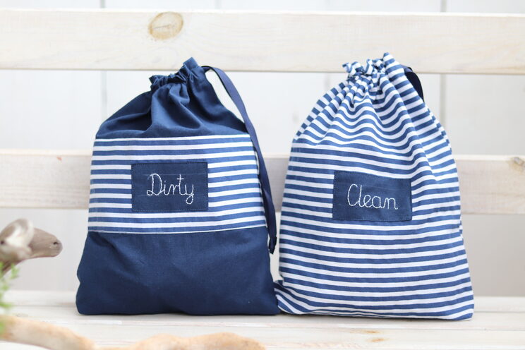 Personalized Kids Travel Clean And Dirty Lingerie Bags, Kindergarten Pouches, Travel Baby Shower Gift, Kids Travel