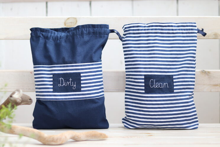 Personalized Kids Travel Clean And Dirty Lingerie Bags, Kindergarten Pouches, Travel Baby Shower Gift, Kids Travel